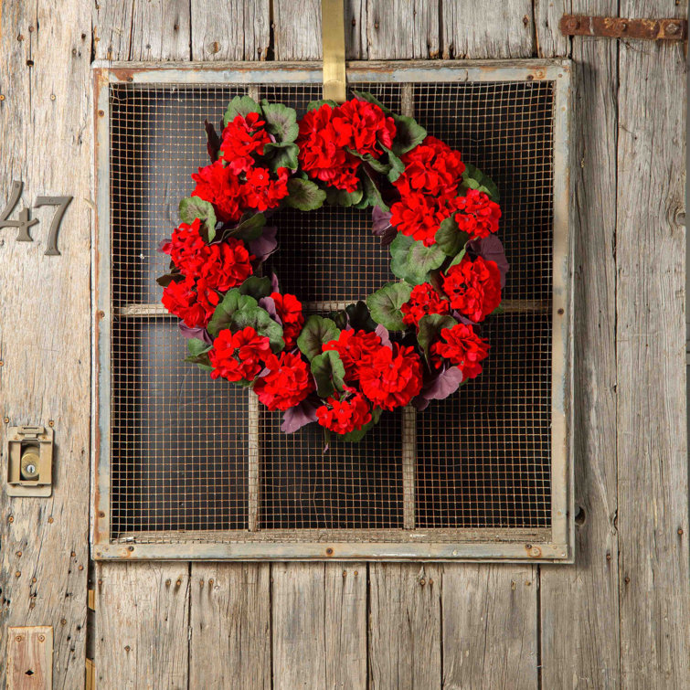 Primrue Faux Geranium Silk 24'' Wreath Wayfair